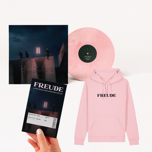 VINYL, TICKET UND HOODIE ROSA